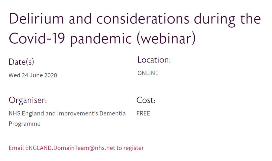 Delirium and considerations during the Covid-19 pandemic